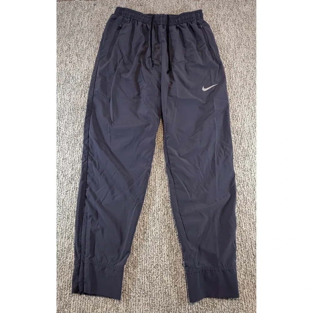 Nike Dri-FIT Track Pants‎ Mens L Gray AA1997-081 Zipper Pockets Cuffs